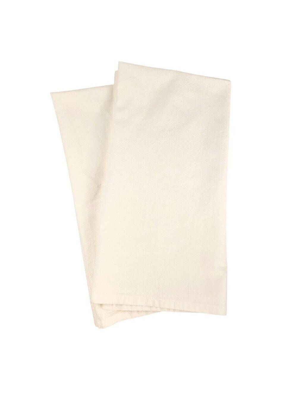White Cotton Dish Towel Set of 2 Large 26x26 Inch Hanging Loop
